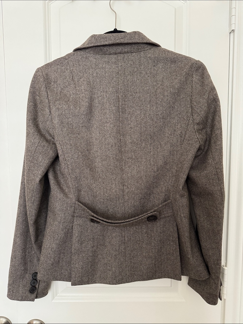 Banana Republic Women's Brown Wool Blend Herringbone Blazer - Picture 3 of 11